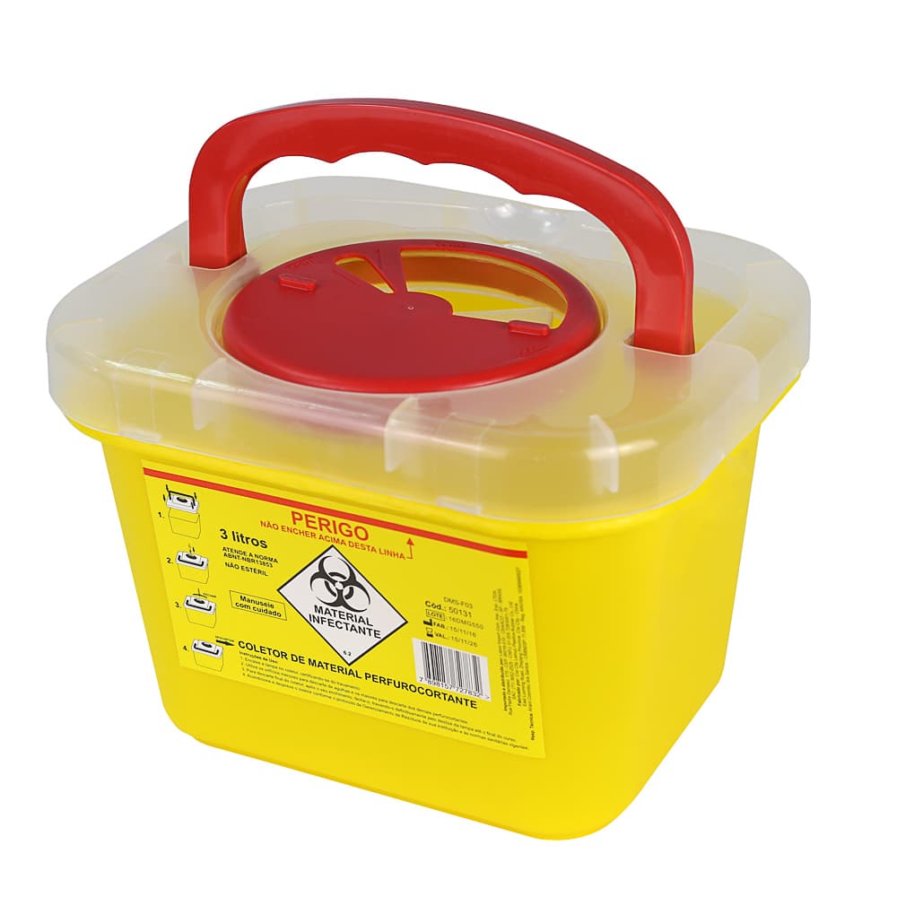 Coletor De Material Perfurocortante Em Plástico Labor Import (3l) - Portal do Médico