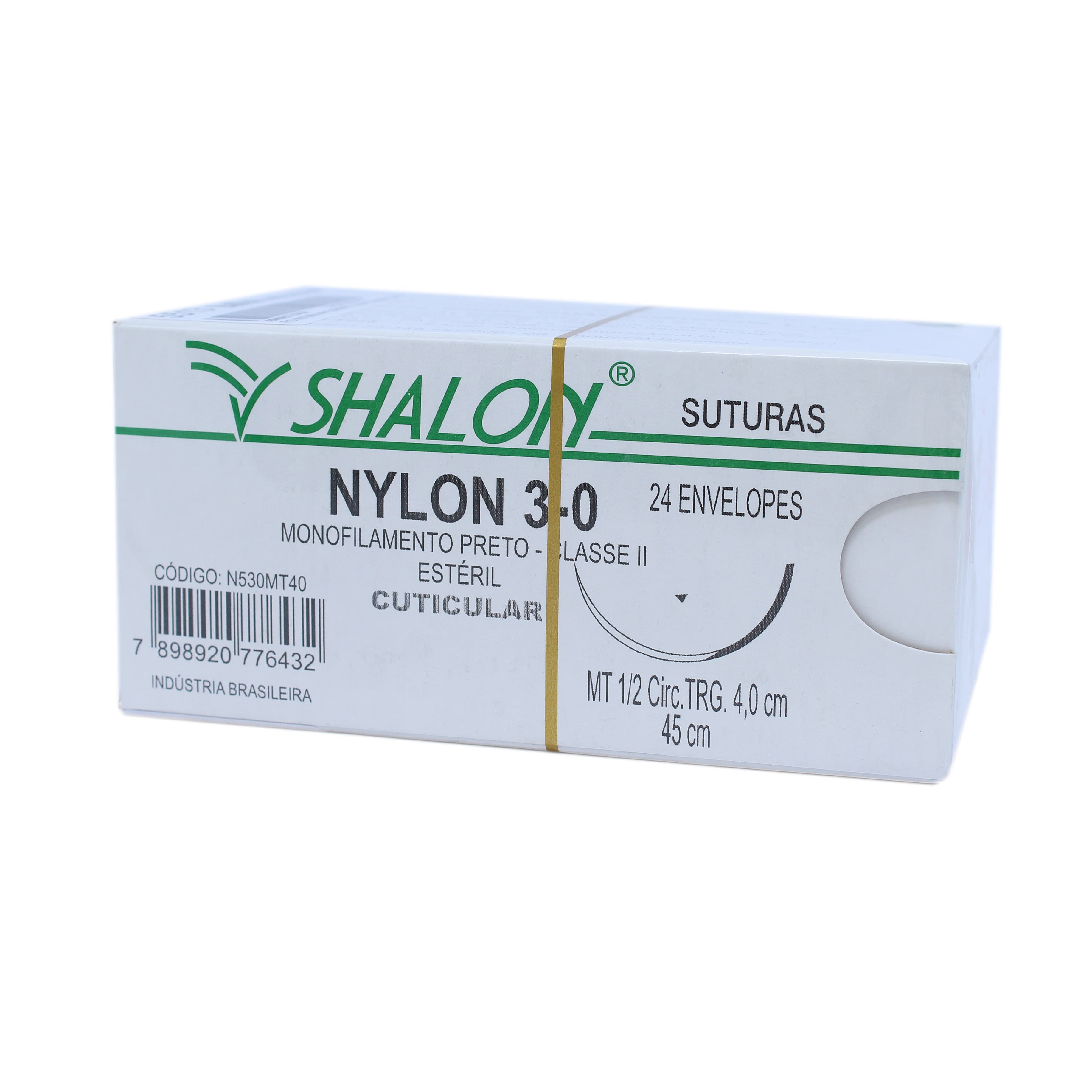 Fio Sutura Nylon Preto Com 24 Unidades Fio 45cm (3-0-Ag-4,0cm1/2triangular) - Portal do Médico