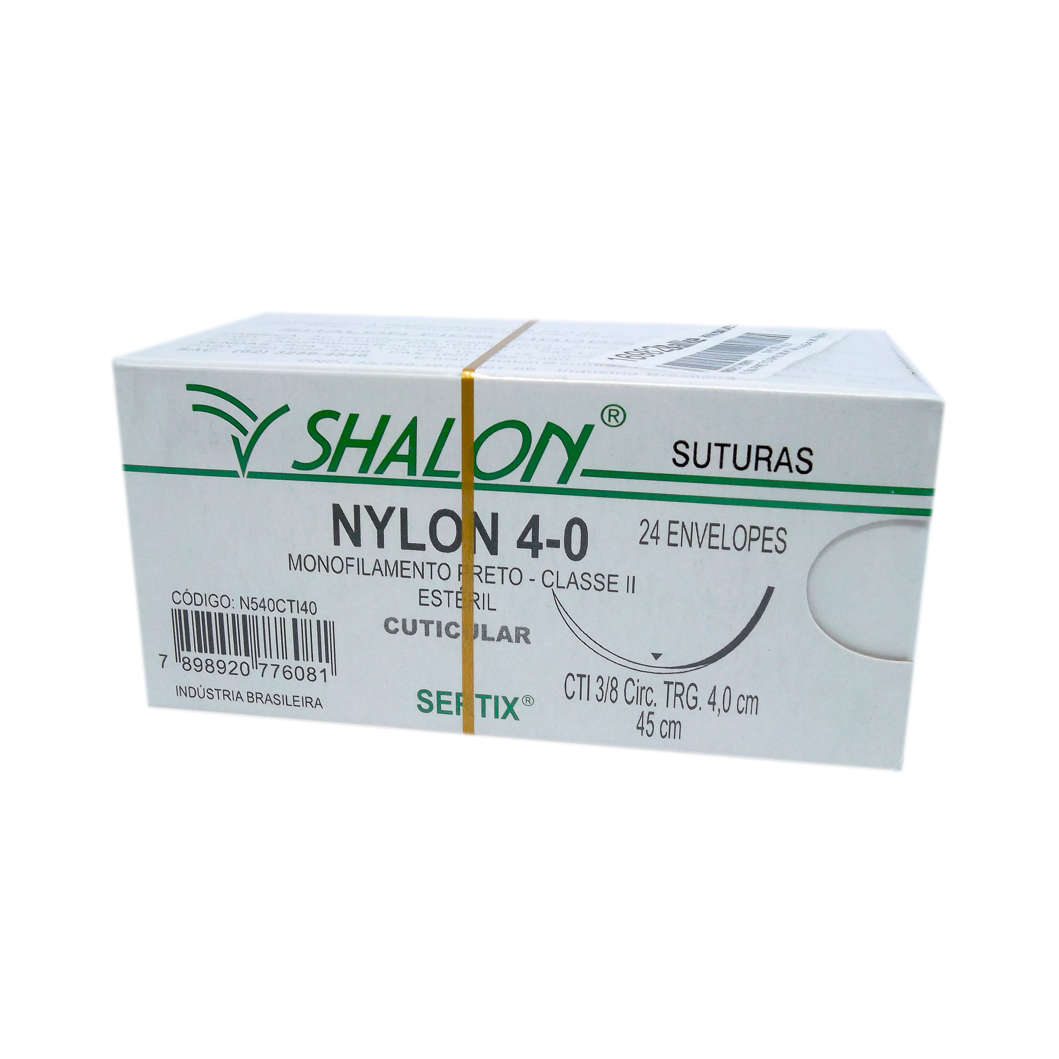 Fio Sutura Nylon Preto Cuticular Tam 4-0 45cm C/24un Shalon (4-0-45cm-Ag3/8cir.Trg4,0) - Portal do Médico