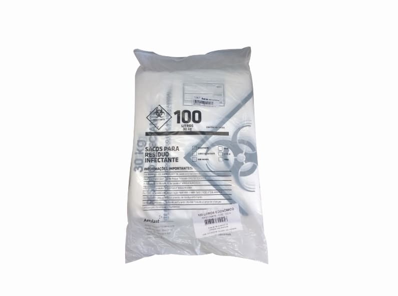Saco Lixo Hosp. Branco C/100 Azeplast (100l(75x105x25)) - Portal do Médico