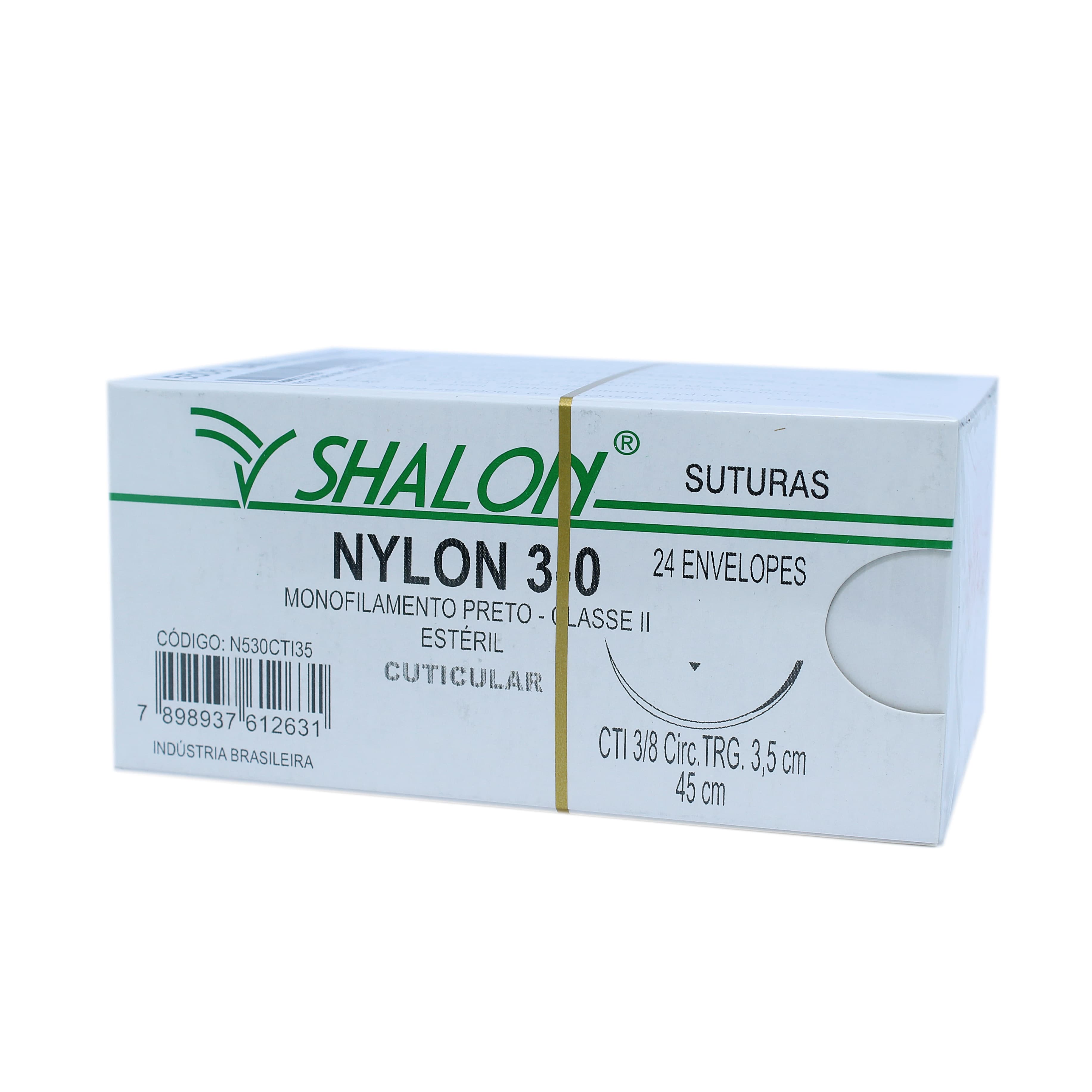 Fio Sutura Nylon Preto Cuticular Tam 3-0 45cm C/24un Shalon (3-0-45cm-Ag3/8cir.Trg3.5) - Portal do Médico
