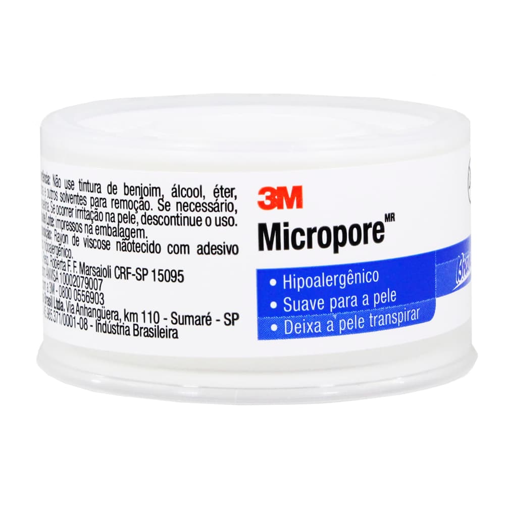 Fita Micropore Hipoalergênica 3m (25mmx10m(Branca)) - Portal do Médico