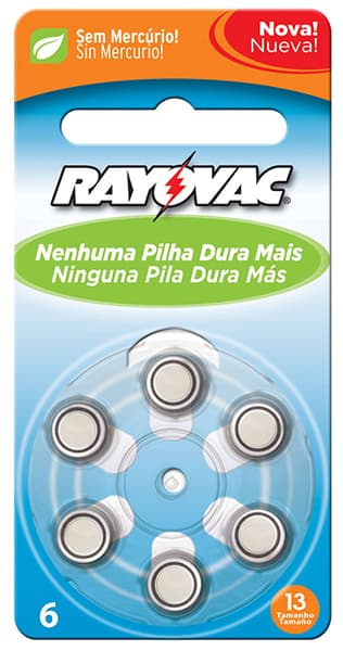 Pilha Auditiva Botão C/6 Unidades Rayovac (L13) - Portal do Médico