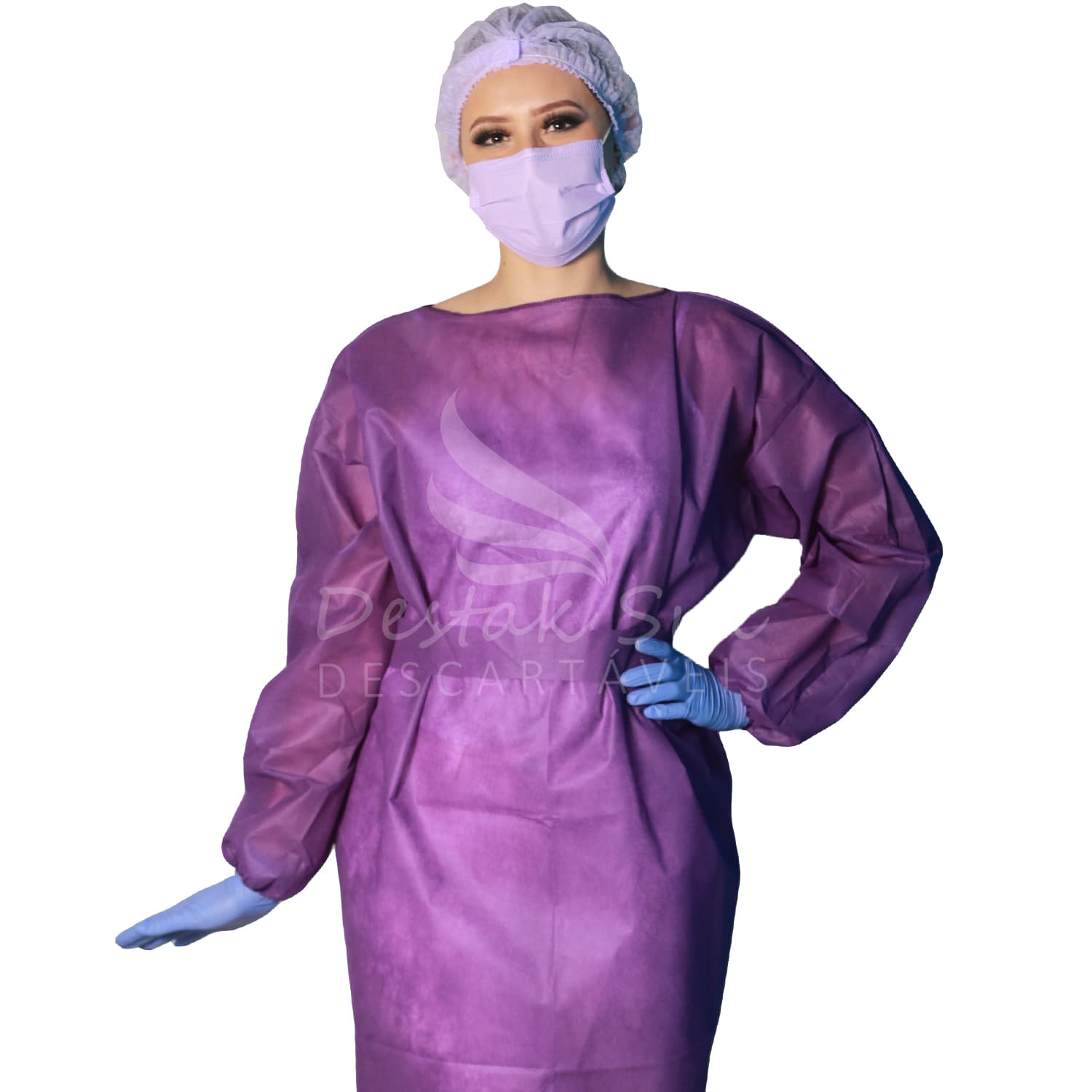 AVENTAL ML ROXO 40G C/ TIRAS C/ 5 UN DESTAK - Portal do Médico