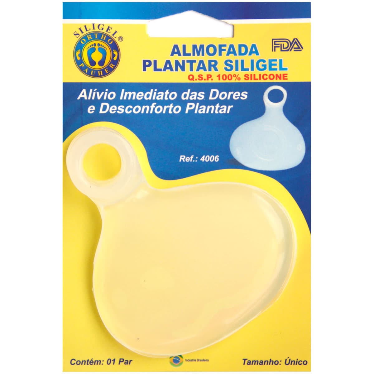 Almofada Plantar Adesiva 100% Silicone Ortho Pauher - Portal do Médico