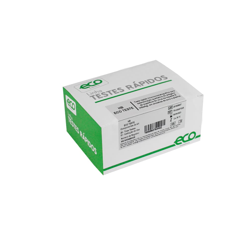 Kit Para Hb (Hepatite B) C/25 Testes Eco Diagnóstica Kit 25-Tiras - Portal do Médico