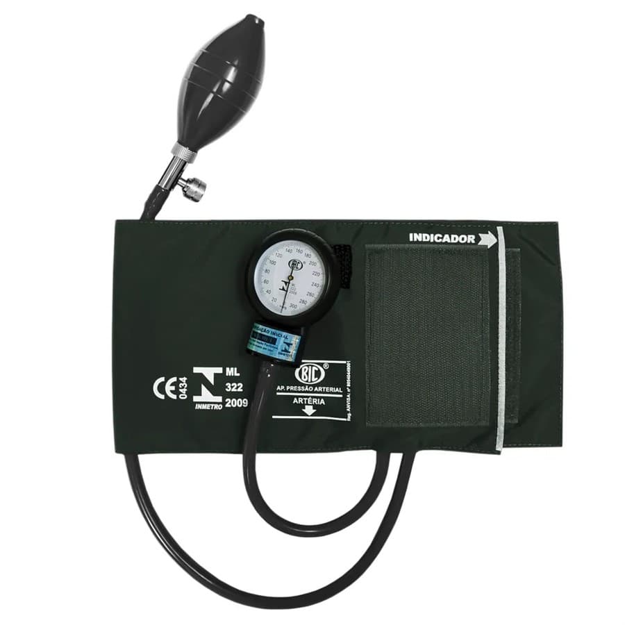 Aparelho de Pressão Esfigmomanômetro Adulto Nylon Velcro Cinza - BIC - Portal do Médico