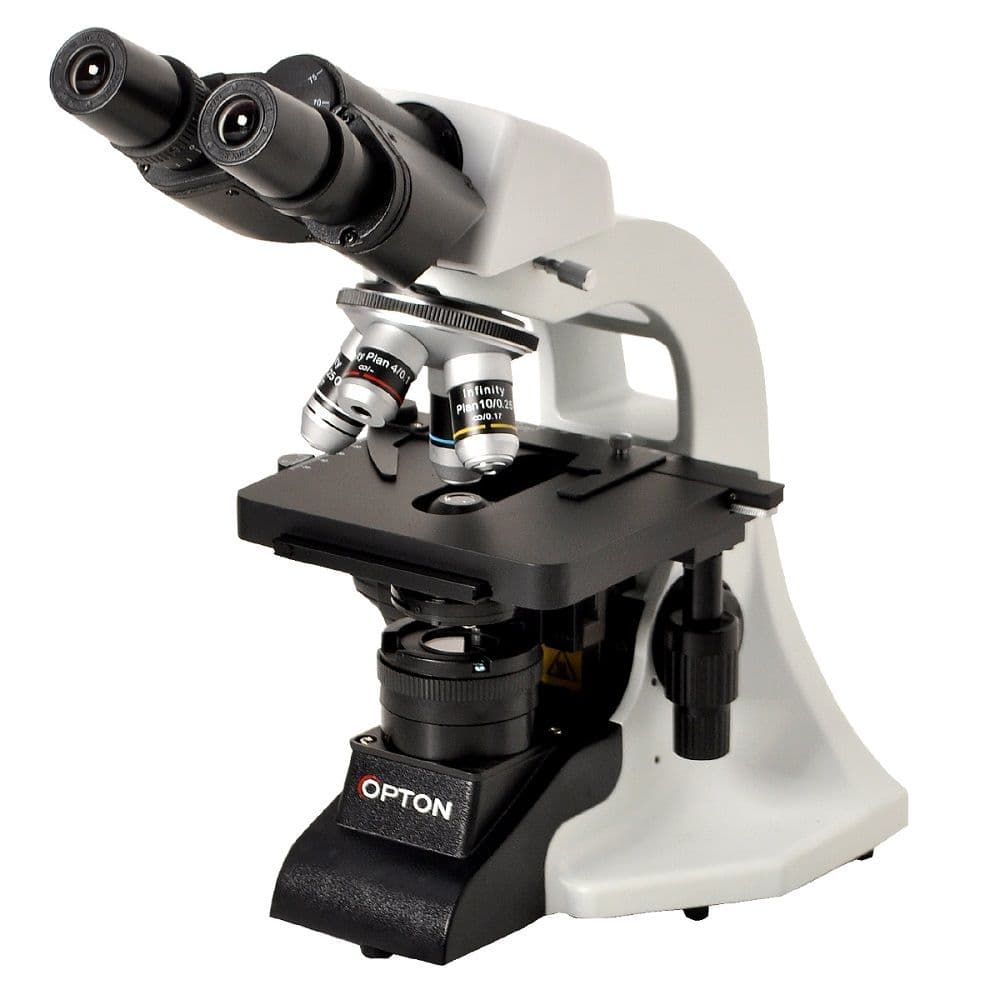 Microscópio Biológico Binocular Óptica infinita 40X 1000X, Objet Planac. Ilum LED 3W - Portal do Médico