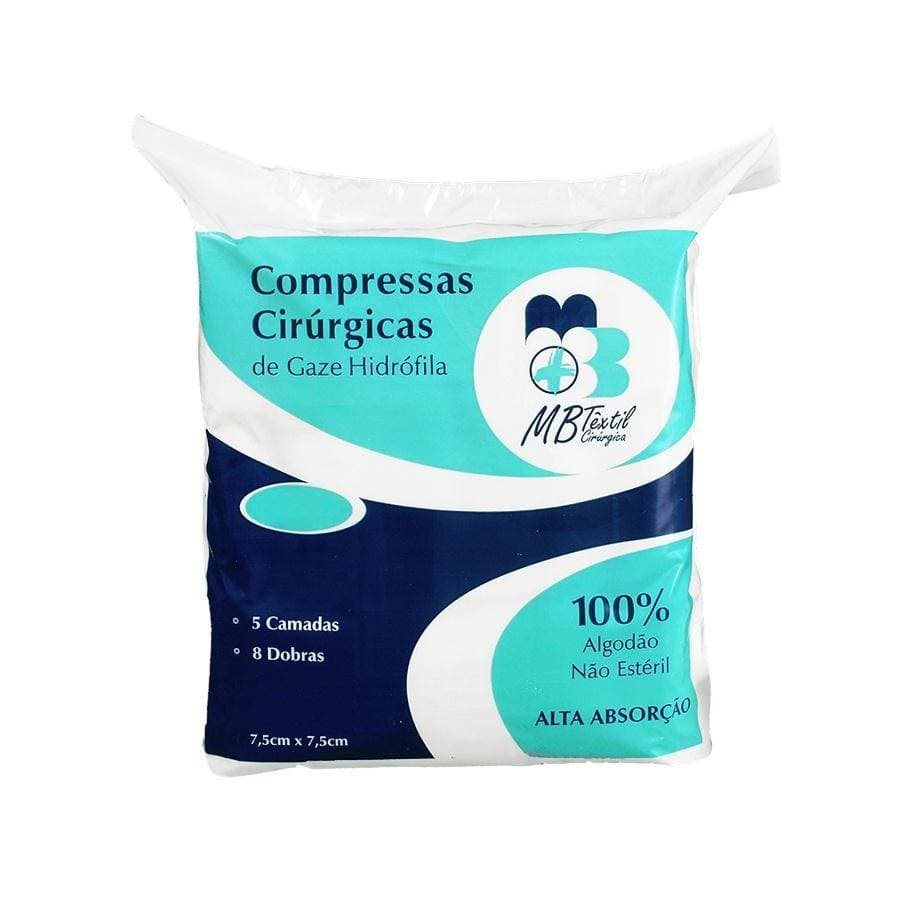 Compressa de Gaze Não Estéril 9 Fios Cx c/ 68 pcts - MB Textil - Portal do Médico