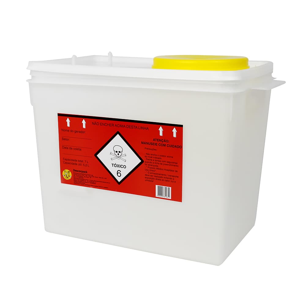Coletor Resíduos Quimioterápicos Rígido 7l Branco Descarpack - Portal do Médico