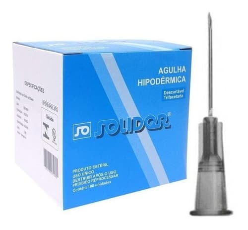 Agulha HiPodérmica Solidor 25x0,70 Kit C/100 - Portal do Médico