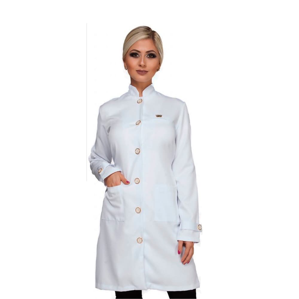 Jaleco Grã Duquesa Branco Feminino Dra Cherie (M) - Portal do Médico