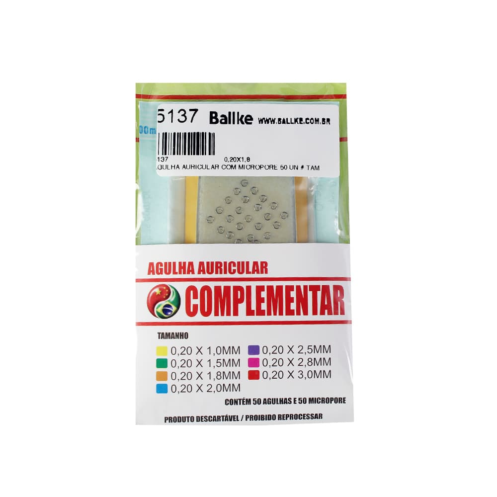 Agulha Auricular Com Micropore Com 50 Unidades Complementar (0,20x1,8mm) - Portal do Médico