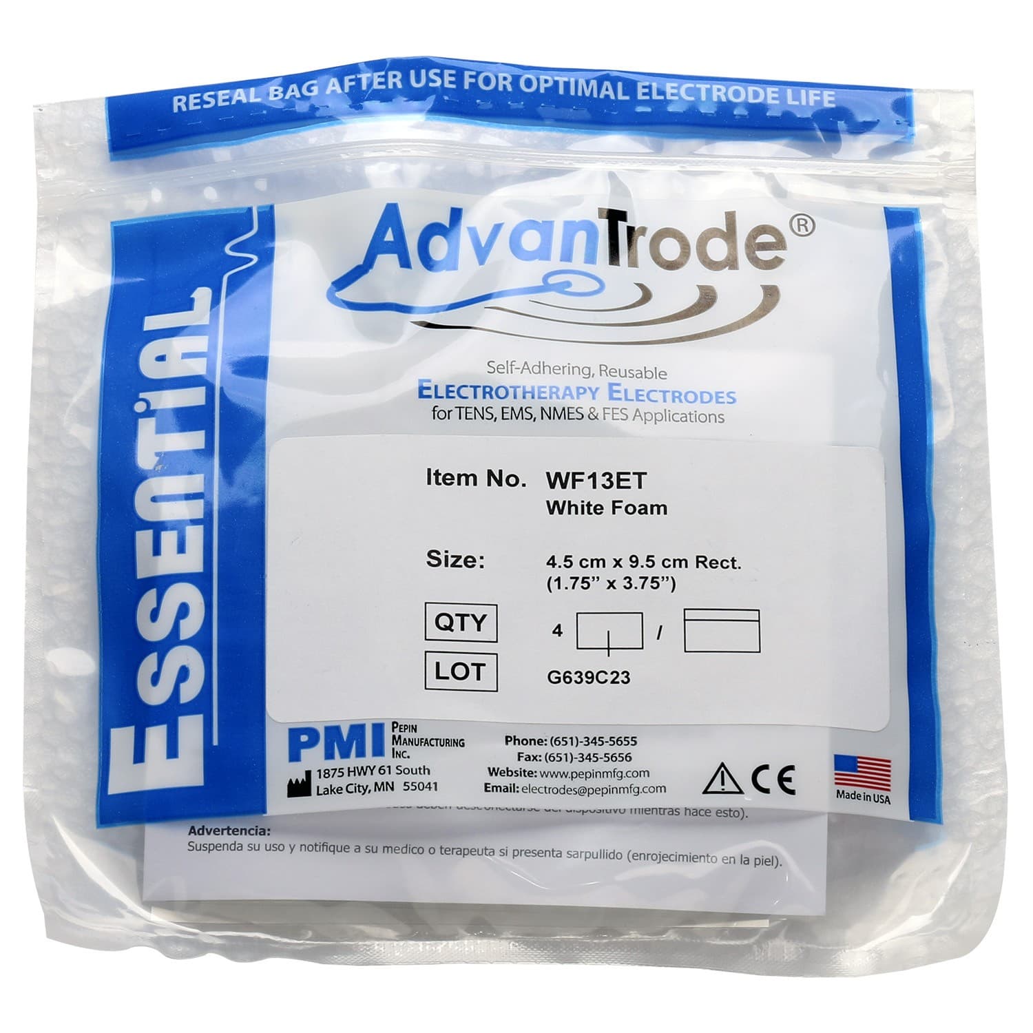 Eletrodo Adesivo Fisioterapia C/4un Tam 5x5cm Advantrode - Portal do Médico