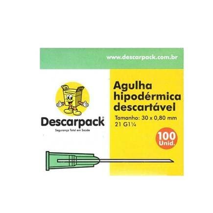 Agulha descartável Todos os Tamanhos - Descarpack - 001190 - Portal do Médico