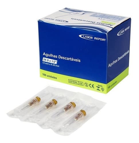Agulha HiPodérmica Labor Import 13x0,45 Kit C/100 - Portal do Médico