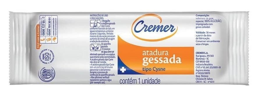 Atadura Gessada Gesso Un Cremer (10cmx3m) - Portal do Médico
