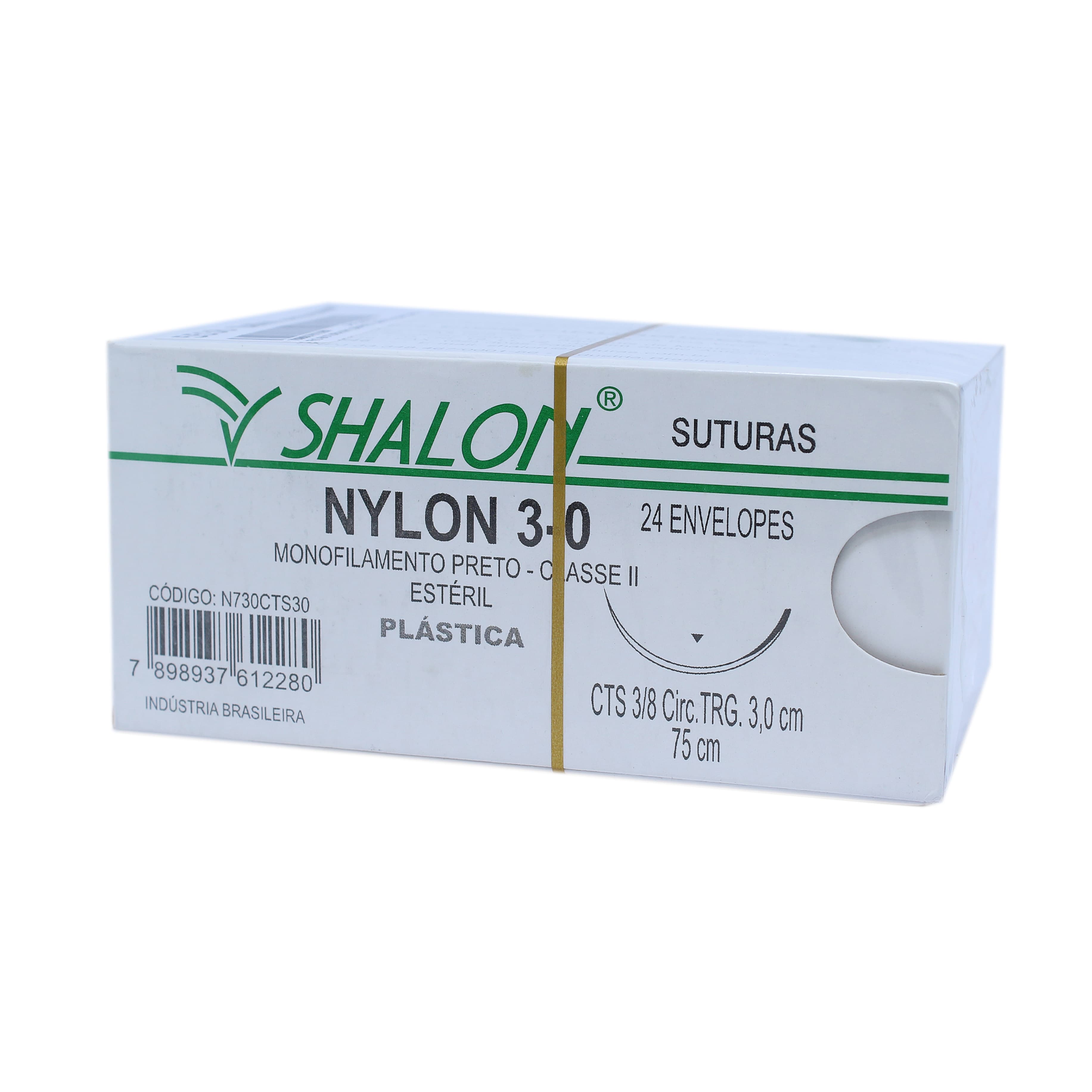 Fio Sutura Nylon Preto Com 24 Unidades Fio 75cm (3-0-Ag-3,0cm3/8triangular) - Portal do Médico