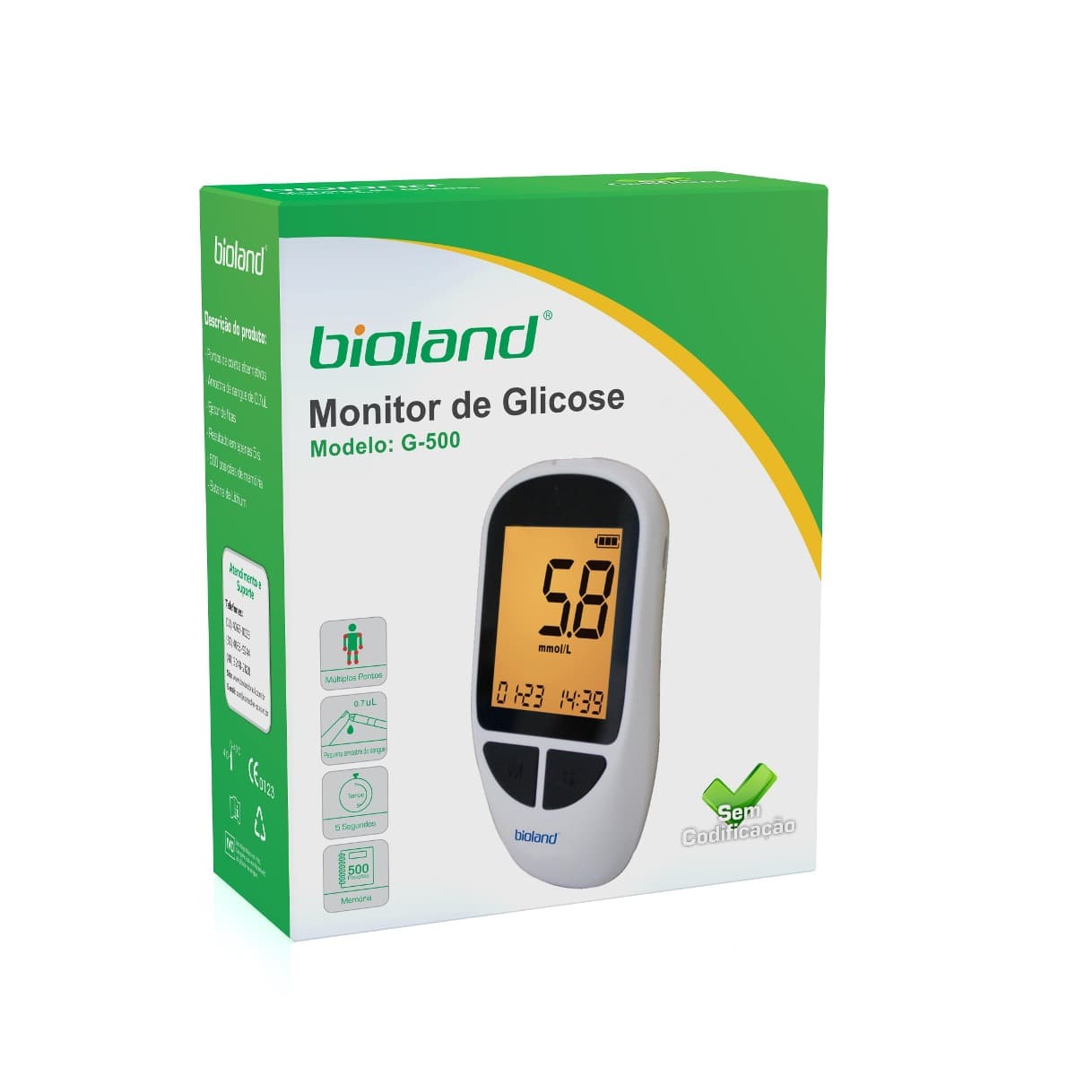 Kit Medidor De Glicose Completo Mod G-500 Bioland - Portal do Médico