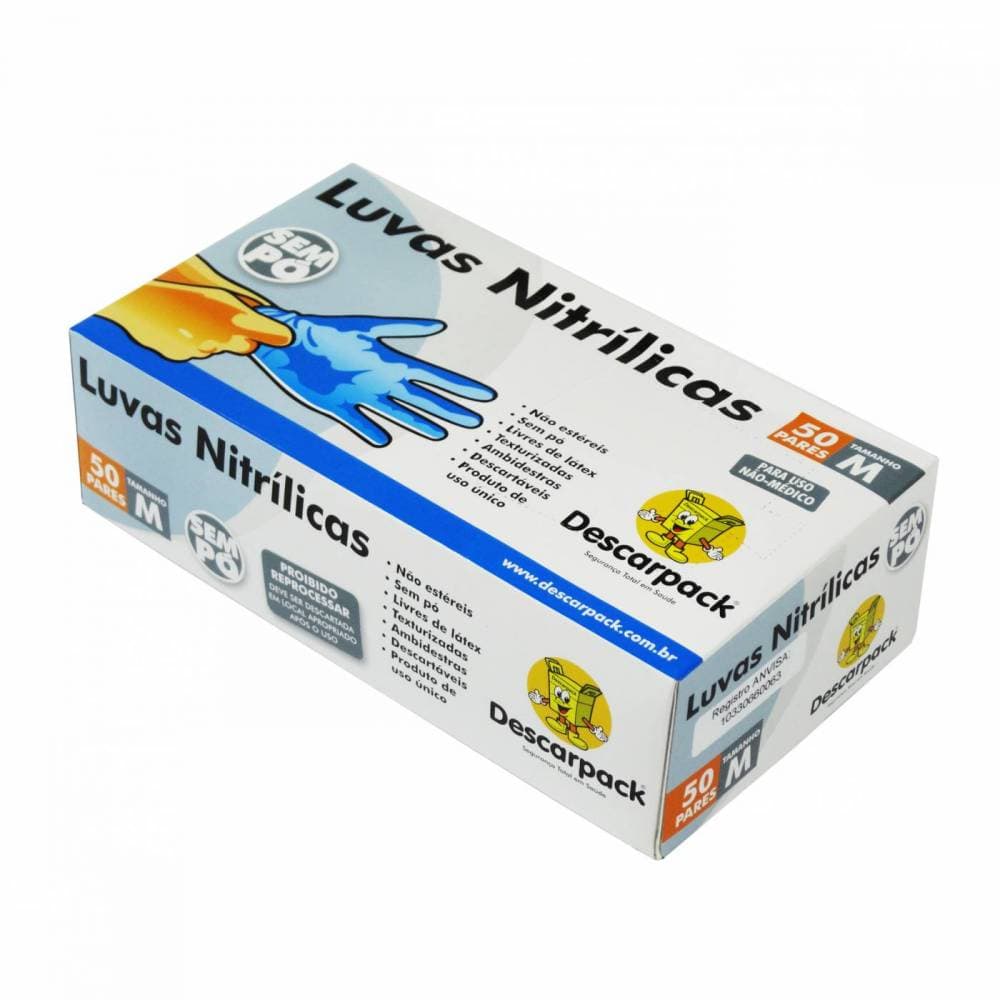 Luva de Procedimento Nitrílica Sem Pó - Descarpack - 001100 - Portal do Médico