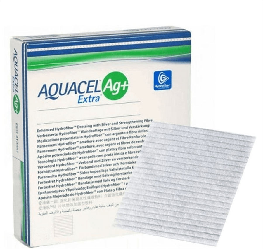 Curativo de Hidrofibra Estéril AQUACEL AG+ EXTRA 10cm x 10cm (c/ 1un) - Portal do Médico