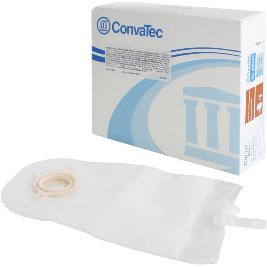 Bolsa de Urostomia Drenável SUR-FIT Plus 45mm Transparente (c/ 10un) | - Portal do Médico