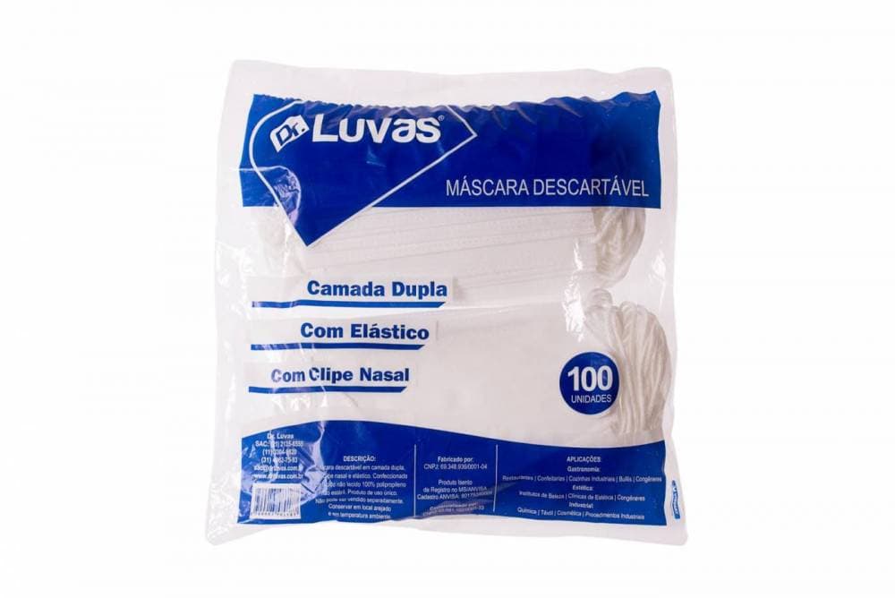 Máscara Descartável Dupla C/ Elástico Pct c/ 100 unidades - Dr. Luvas - Portal do Médico