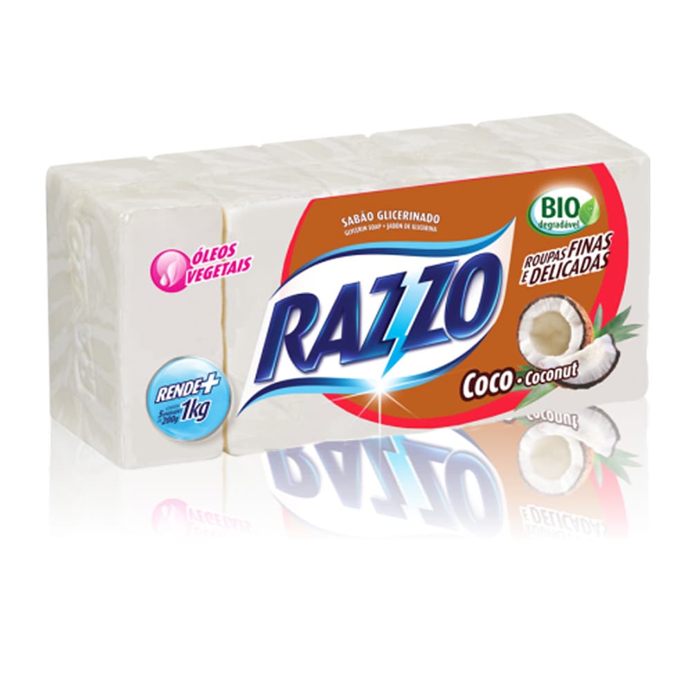Sabão Glicerinado De Coco Razzo C/5un. 200g Cada Barra - Portal do Médico