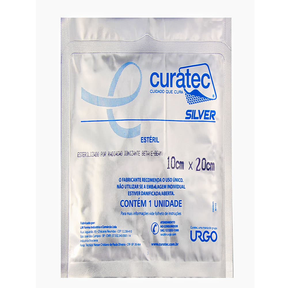 Curativo Silvercoat A Unidade Curatec (10x20cm) - Portal do Médico