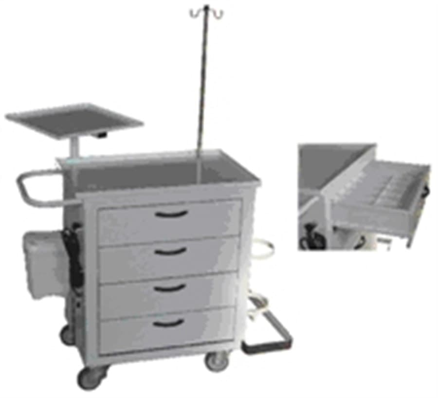 Carro de Emergência Tampo Pintado Bio 4000 - Bio MN - Portal do Médico
