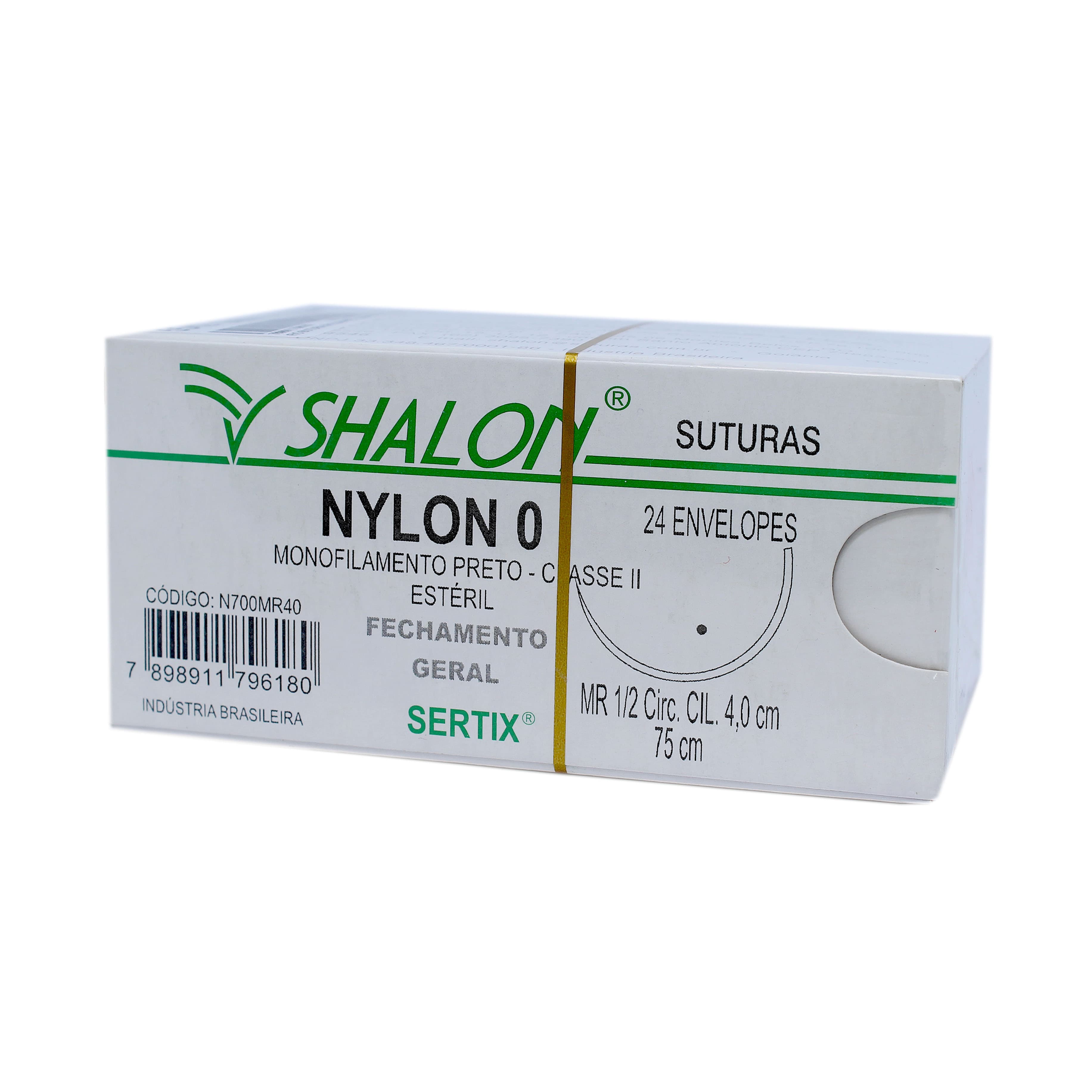 Fio Sutura Nylon Preto Com 24 Unidades Fio 75cm (0-Ag-4,0cm1/2cilíndrica) - Portal do Médico