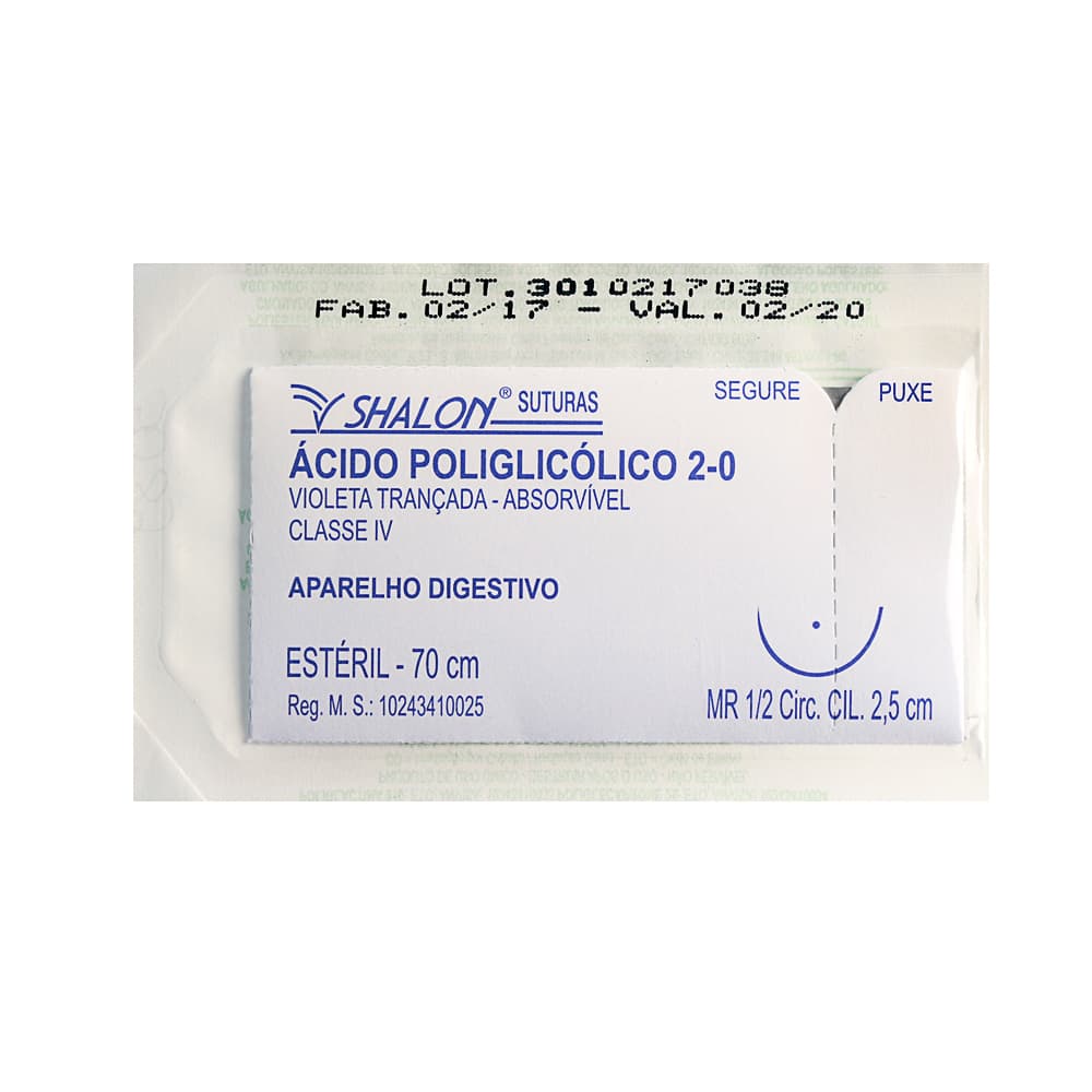 Fio Sutura Ácido Policlicolic A Unidade Shalon (2-0-Ag-2,5cm) - Portal do Médico