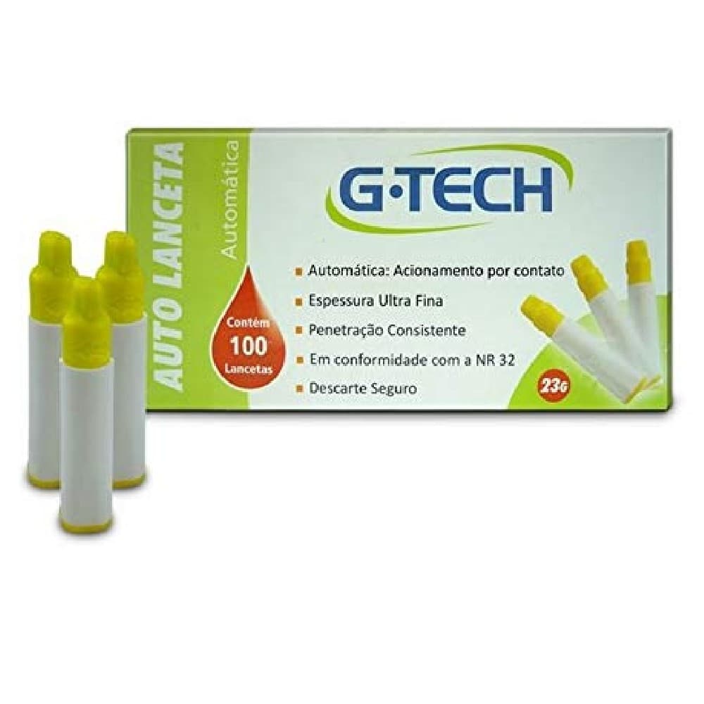 Auto Lanceta 23g G-Tech Caixa com 100 Unidades - Portal do Médico