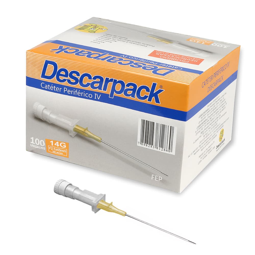 Cateter Periférico Intravenoso Com 100 Unidades Descarpack (14g) - Portal do Médico