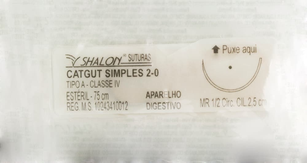 Fio Sutura Catgut Simples Aparelho Digestivo Estéril Shalon (2-0-75cm-Ag1/2cir.Cil2.5) - Portal do Médico