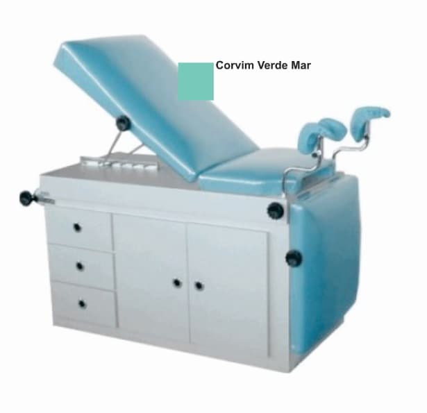 Mesa Ginecologica Gab/Bandeja Branco (Verde-Agua) - Portal do Médico