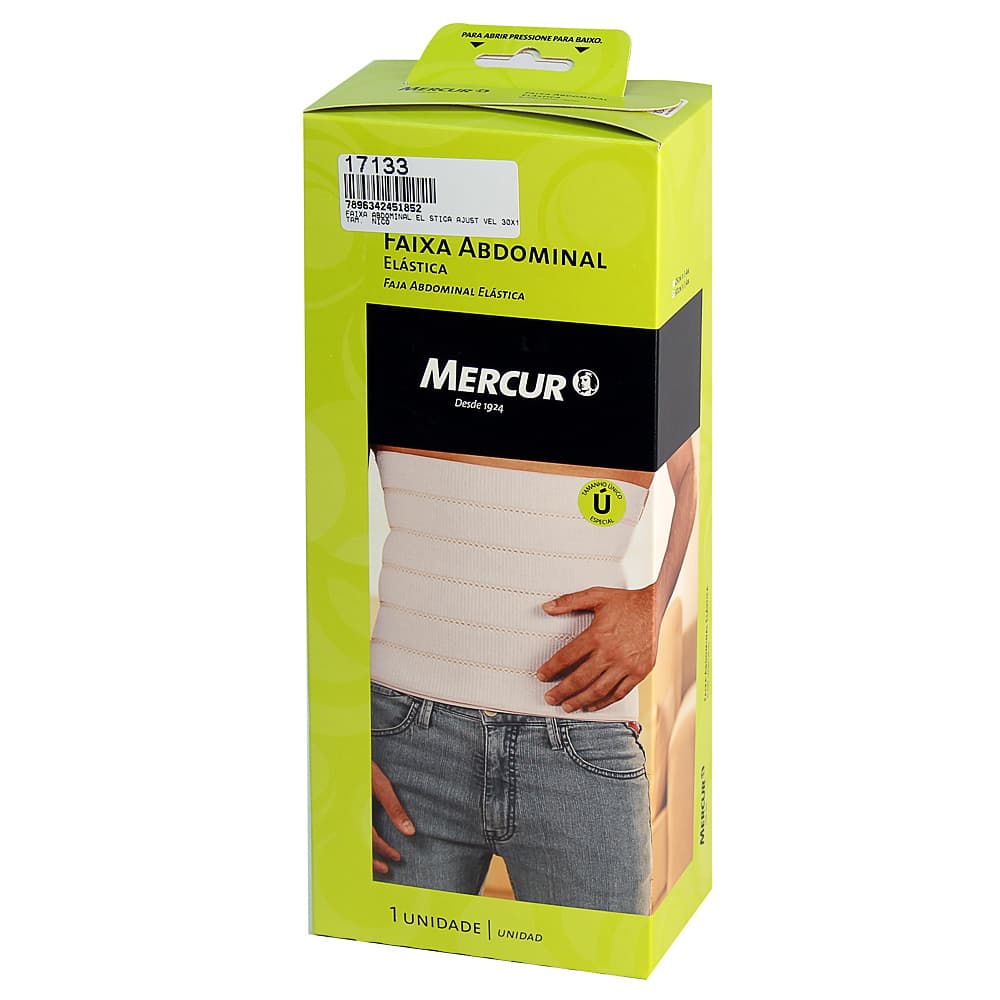 Faixa Abdominal Elástica Ajustável 30x140cm Mercur - Portal do Médico