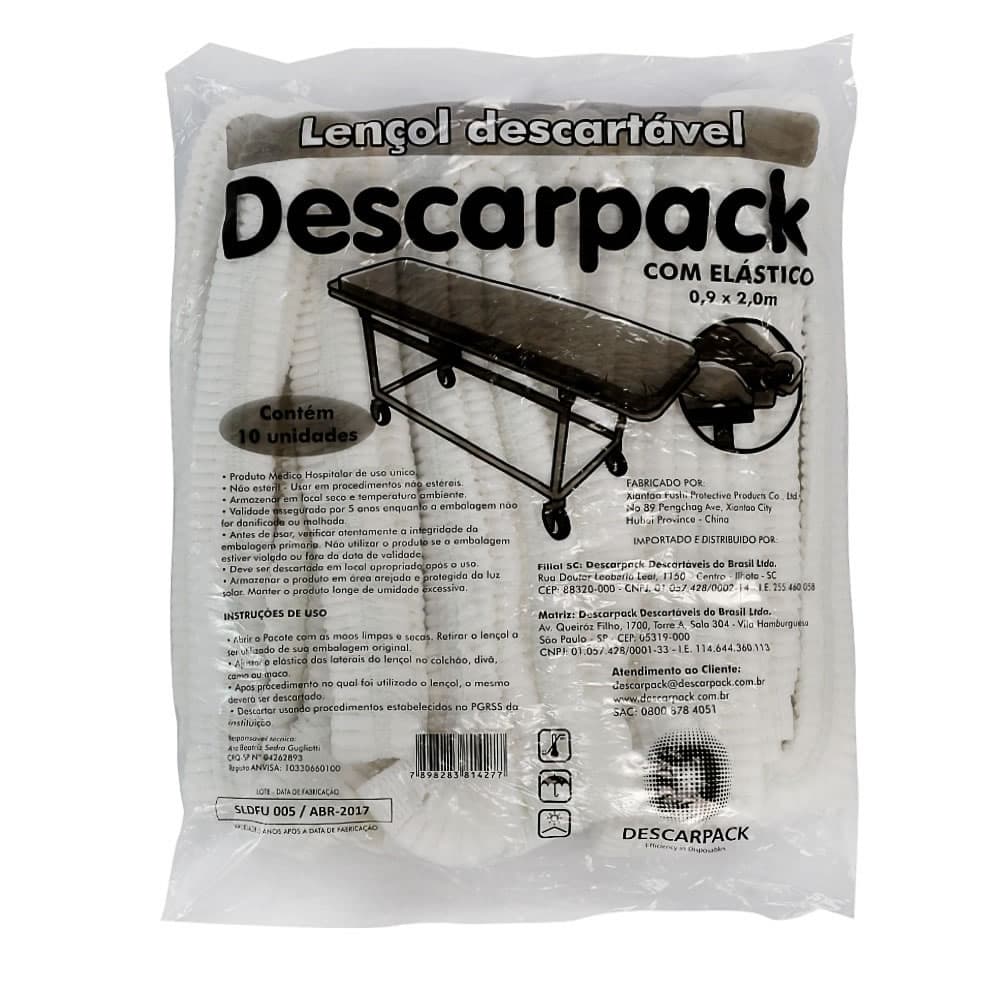Lençol Descartavel Descarpack 2,0x0,9m Kit com 10 - Portal do Médico