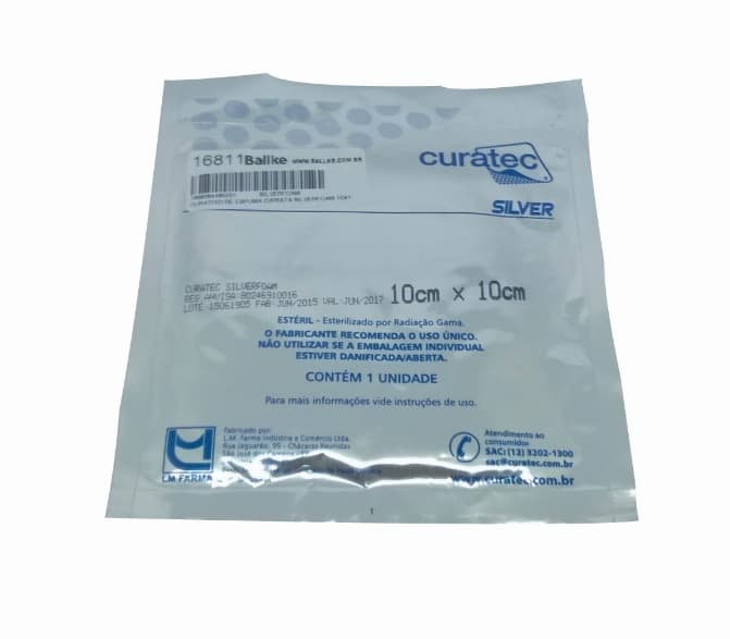 Curativo De Espuma C/Prata Silverfoam Curatec (10x10cm) - Portal do Médico