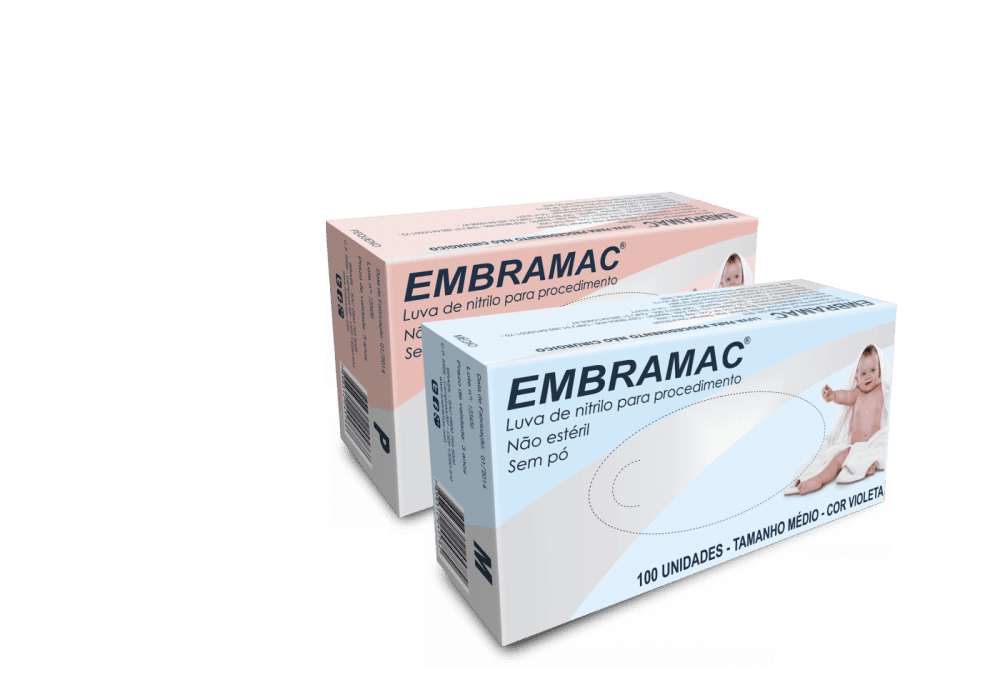 Luva de Procedimento Nitrílica Sem Talco - Embramac - 001067 - Portal do Médico