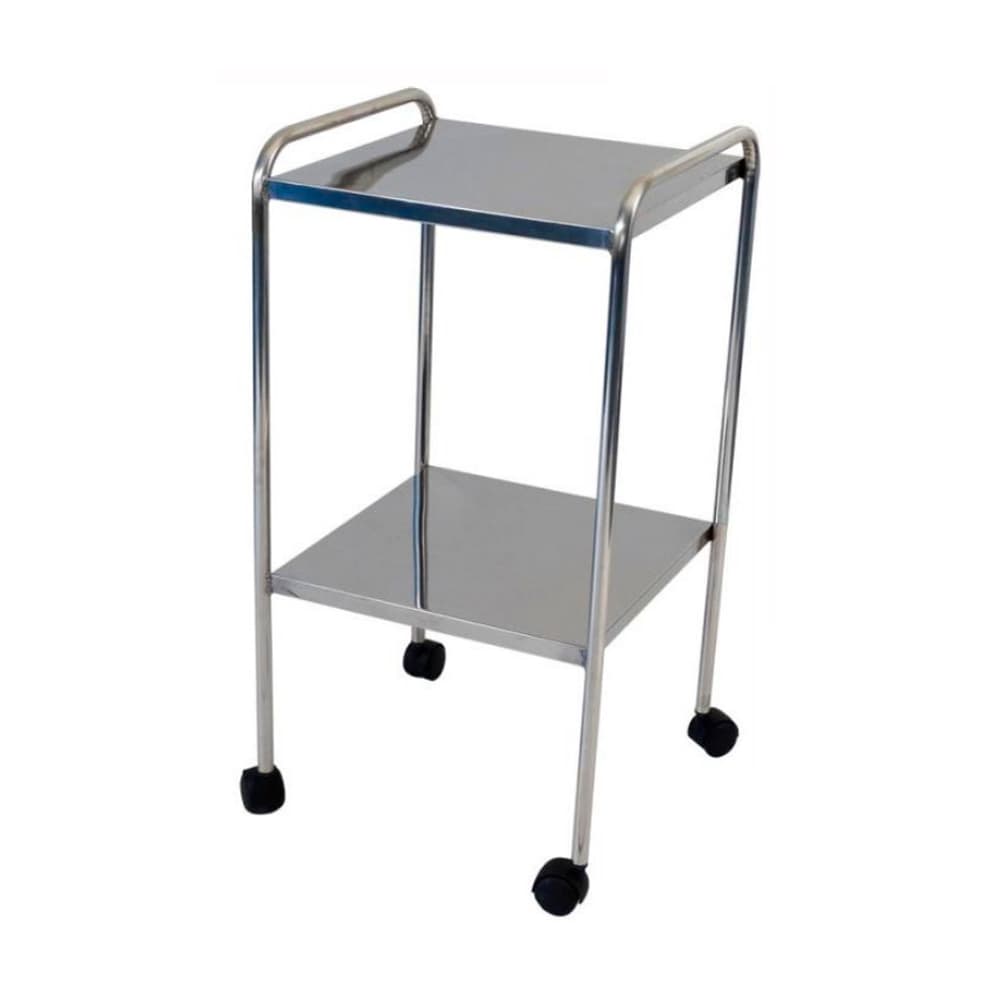 Mesa Auxiliar De Aço Inox Com Rodízio Moveismed (80x40x40cm) - Portal do Médico