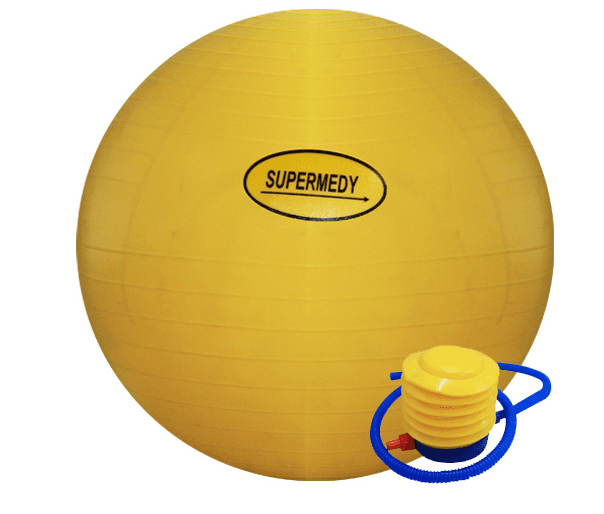 Bola Suíça Para Ginástica C/ Bomba Inflável 250kg Supermedy (55cm-Amarela) - Portal do Médico