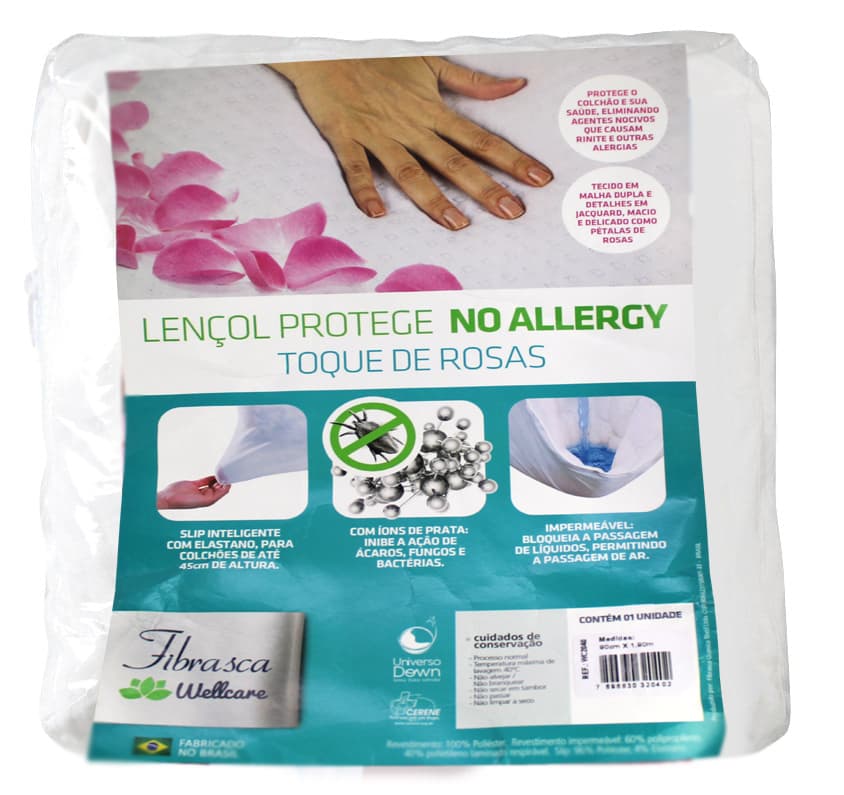 Lençol No Allergy Protege Toque De Rosas Solteiro Fibrasca - Portal do Médico