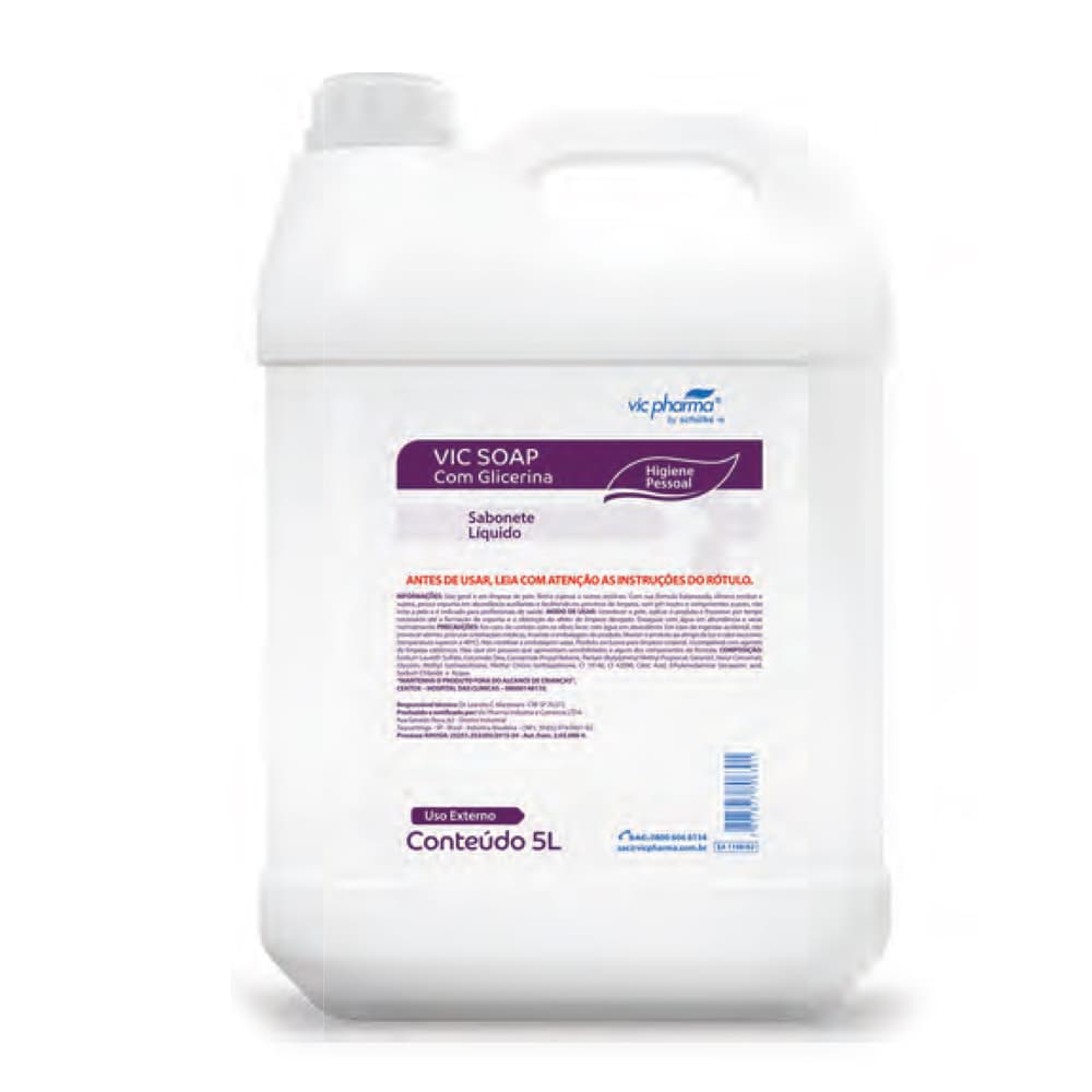 Sabonete Líquido Vic Soap Com Glicerina Vic Pharma A Un (5000ml) - Portal do Médico