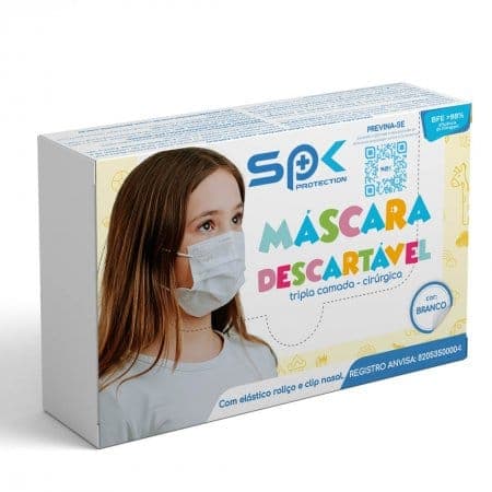 MASCARA TRIPLA DESC INFANTIL BRANCA C/25 UND – SPK