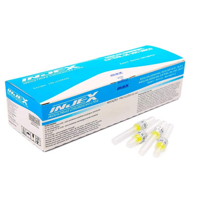 AGULHA GENGIVAL 30G CURTA C/100 UND – INJEX