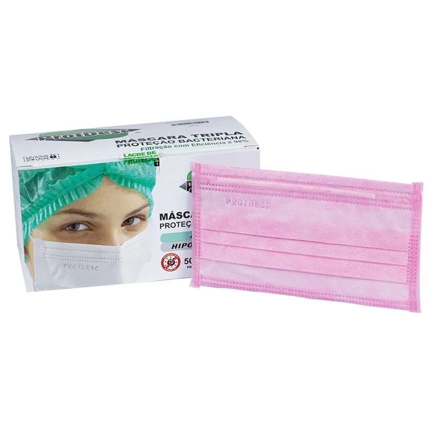 MASCARA TRIPLA ROSA C/50 UND – PROTDESC