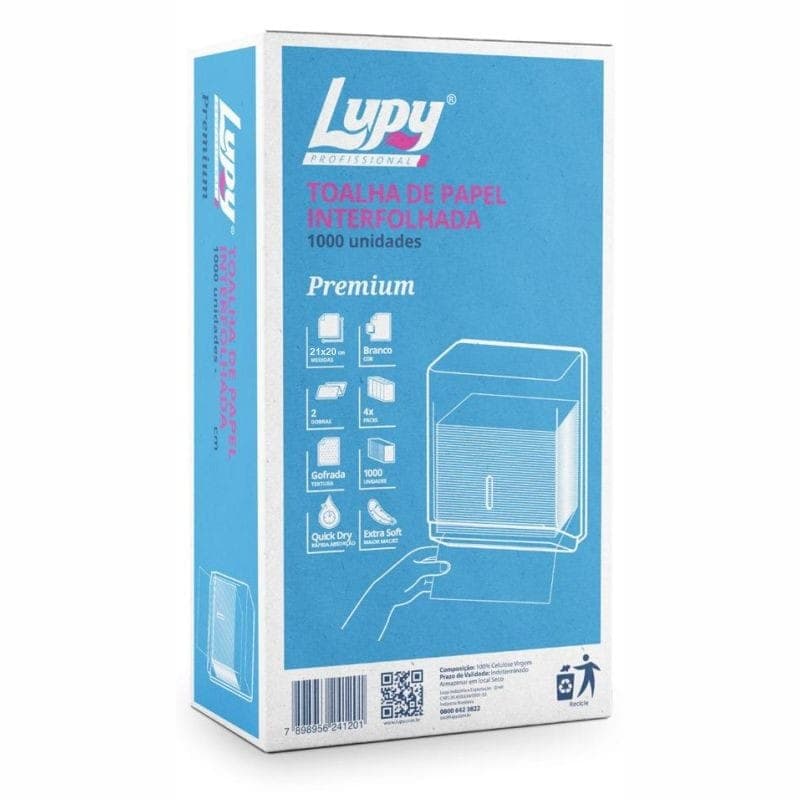 PAPEL TOALHA INTERFOLHA 20 X 21 C/1000 UND – PREMIUM LUPY